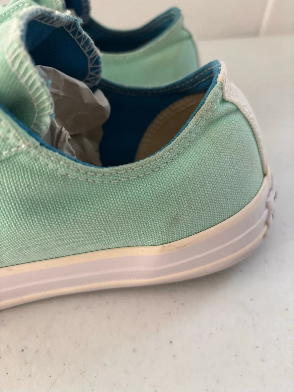 Converse Mint Green Slip-On Canvas Sneakers with White Soles - Picture 6 of 11